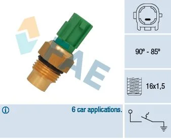 Interruptor de Temperatura, ventoinha do radiador FAE 36711