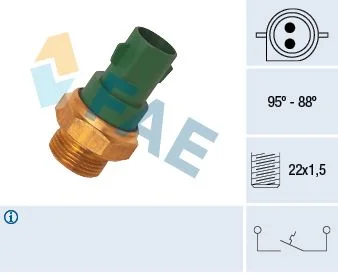 Interruptor de Temperatura, ventoinha do radiador FAE 37240