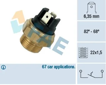 Temperature Switch, radiator fan FAE 37350