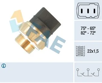 Interruptor de Temperatura, ventoinha do radiador FAE 37826