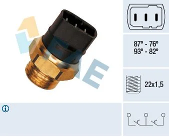 Interruptor de Temperatura, ventoinha do radiador FAE 37950