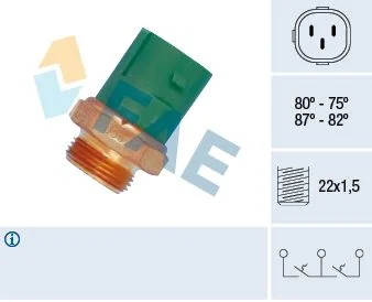Interruptor de Temperatura, ventoinha do radiador FAE 38165