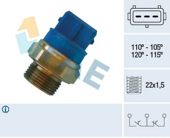 Interruptor de Temperatura, ventoinha do radiador FAE 38330