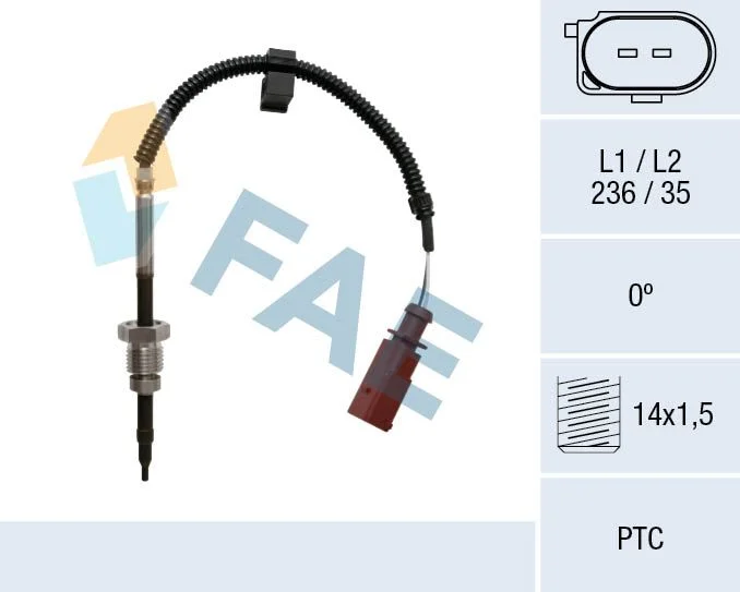 Sensor, temperatura dos gases de escape FAE 68033