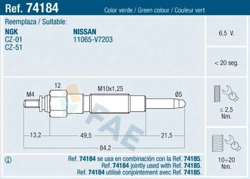 Glow Plug FAE 74184