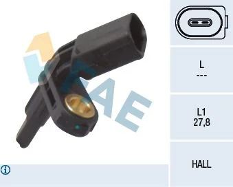 Sensor, velocidade da roda FAE 78012
