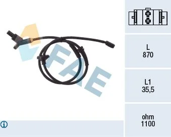 Sensor, velocidade da roda FAE 78015