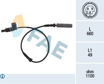 Sensor, velocidade da roda FAE 78023