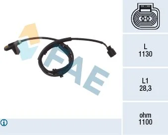 Sensor, velocidade da roda FAE 78025
