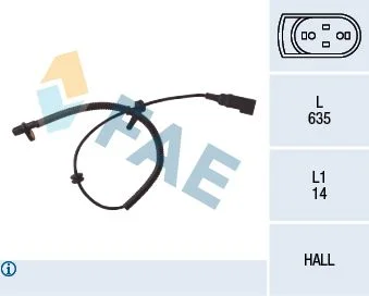 Sensor, velocidade da roda FAE 78035