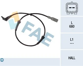 Sensor, velocidade da roda FAE 78036