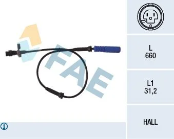 Sensor, velocidade da roda FAE 78045