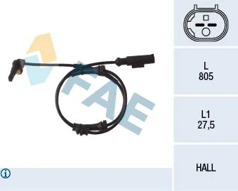Sensor, velocidade da roda FAE 78048