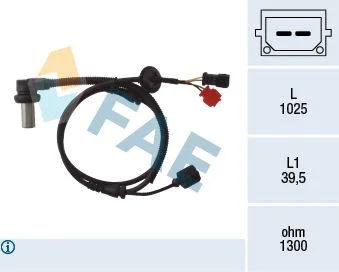 Sensor, velocidade da roda FAE 78063
