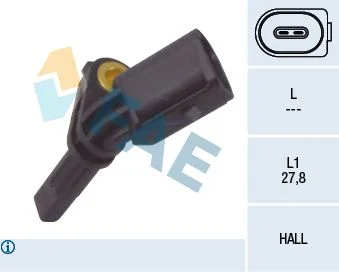 Sensor, velocidade da roda FAE 78064