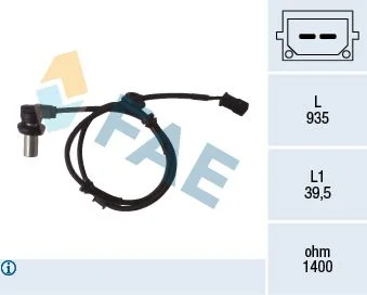 Sensor, velocidade da roda FAE 78071