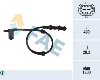 Sensor, velocidade da roda FAE 78077