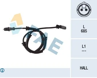 Sensor, velocidade da roda FAE 78095