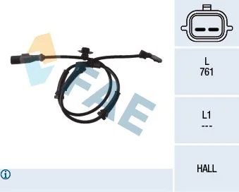 Sensor, velocidade da roda FAE 78096
