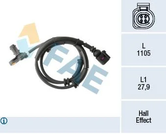 Sensor, velocidade da roda FAE 78294