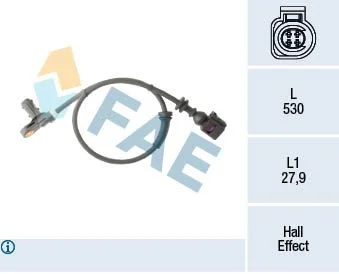 Sensor, velocidade da roda FAE 78295