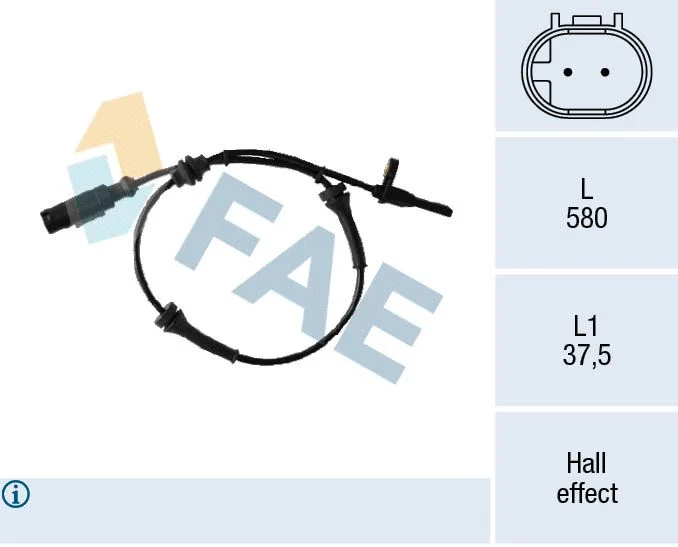 Sensor, velocidade da roda FAE 78307
