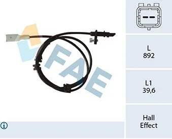 Sensor, velocidade da roda FAE 78321