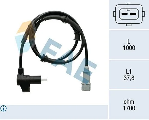 Sensor, velocidade da roda FAE 78369