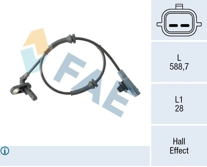 Sensor, velocidade da roda FAE 78505