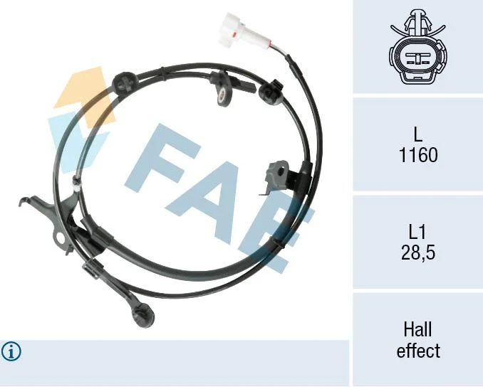Sensor, velocidade da roda FAE 78572
