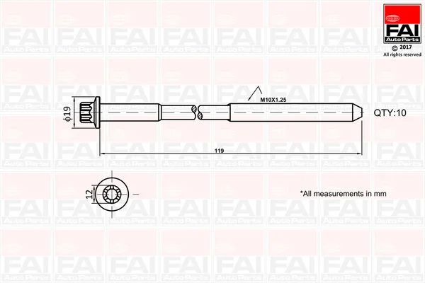 Varžtų kompl., cil. galvutės varžtai FAI AutoParts B1321