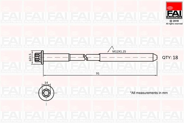 Varžtų kompl., cil. galvutės varžtai FAI AutoParts B2101