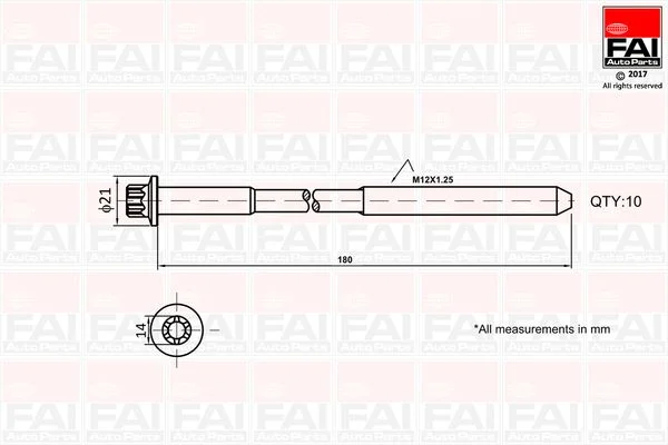 Varžtų kompl., cil. galvutės varžtai FAI AutoParts B2111