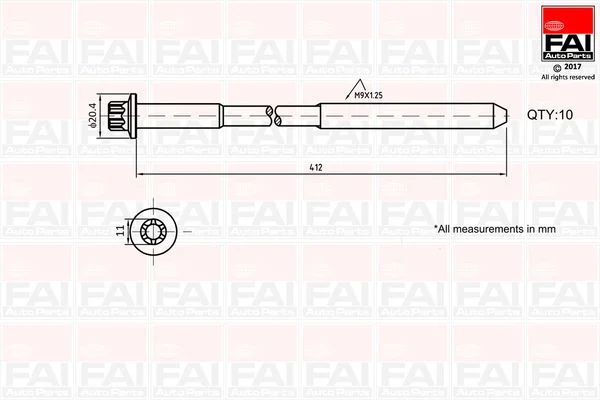 Varžtų kompl., cil. galvutės varžtai FAI AutoParts B292