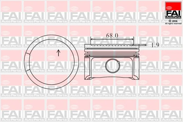 Pistão FAI AutoParts PK2-050