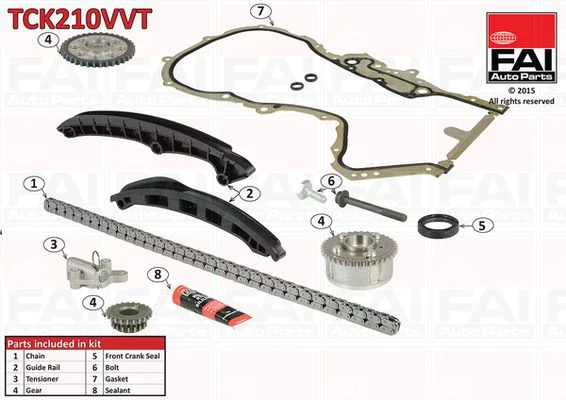 Paskirstymo grandinės komplektas FAI AutoParts TCK210VVT