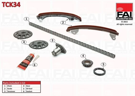 Paskirstymo grandinės komplektas FAI AutoParts TCK34