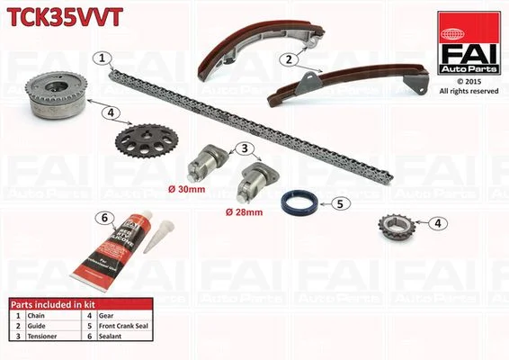 Paskirstymo grandinės komplektas FAI AutoParts TCK35VVT