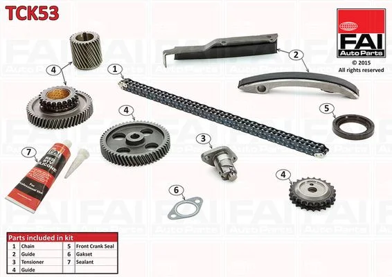 Paskirstymo grandinės komplektas FAI AutoParts TCK53