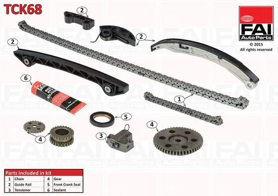Paskirstymo grandinės komplektas FAI AutoParts TCK68
