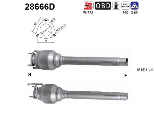 Catalytic Converter AS 28666D
