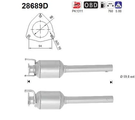 Catalytic Converter AS 28689D