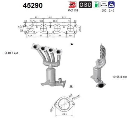 Catalytic Converter AS 45290