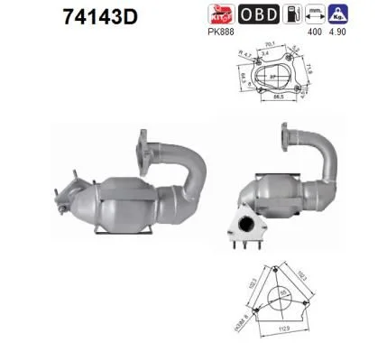Catalytic Converter AS 74143D