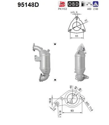 Catalytic Converter AS 95148D