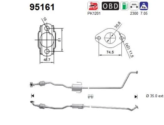Catalytic Converter AS 95161