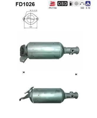 Soot/Particulate Filter, exhaust system AS FD1026