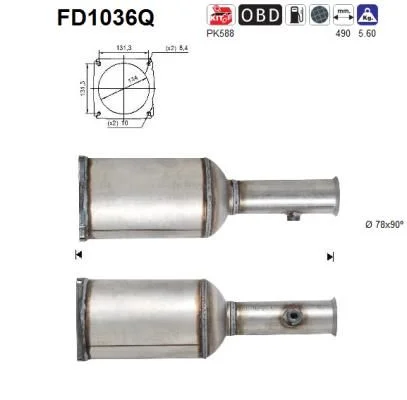 Soot/Particulate Filter, exhaust system AS FD1036Q