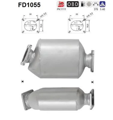 Soot/Particulate Filter, exhaust system AS FD1055
