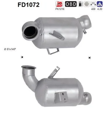 Soot/Particulate Filter, exhaust system AS FD1072
